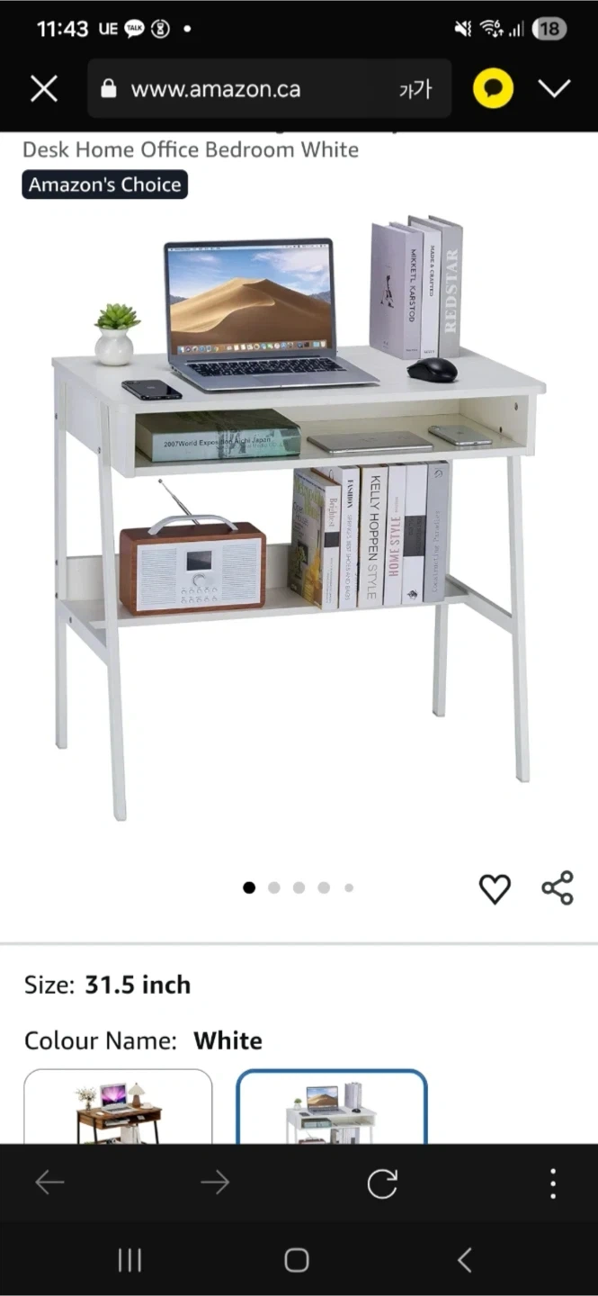 White 31.5 inch Home Office Desk