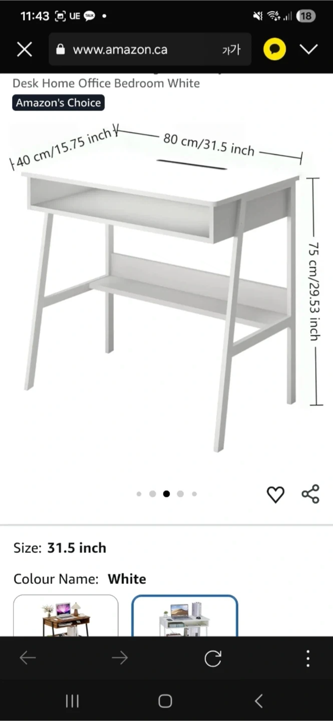White 31.5 inch Home Office Desk - photo 2