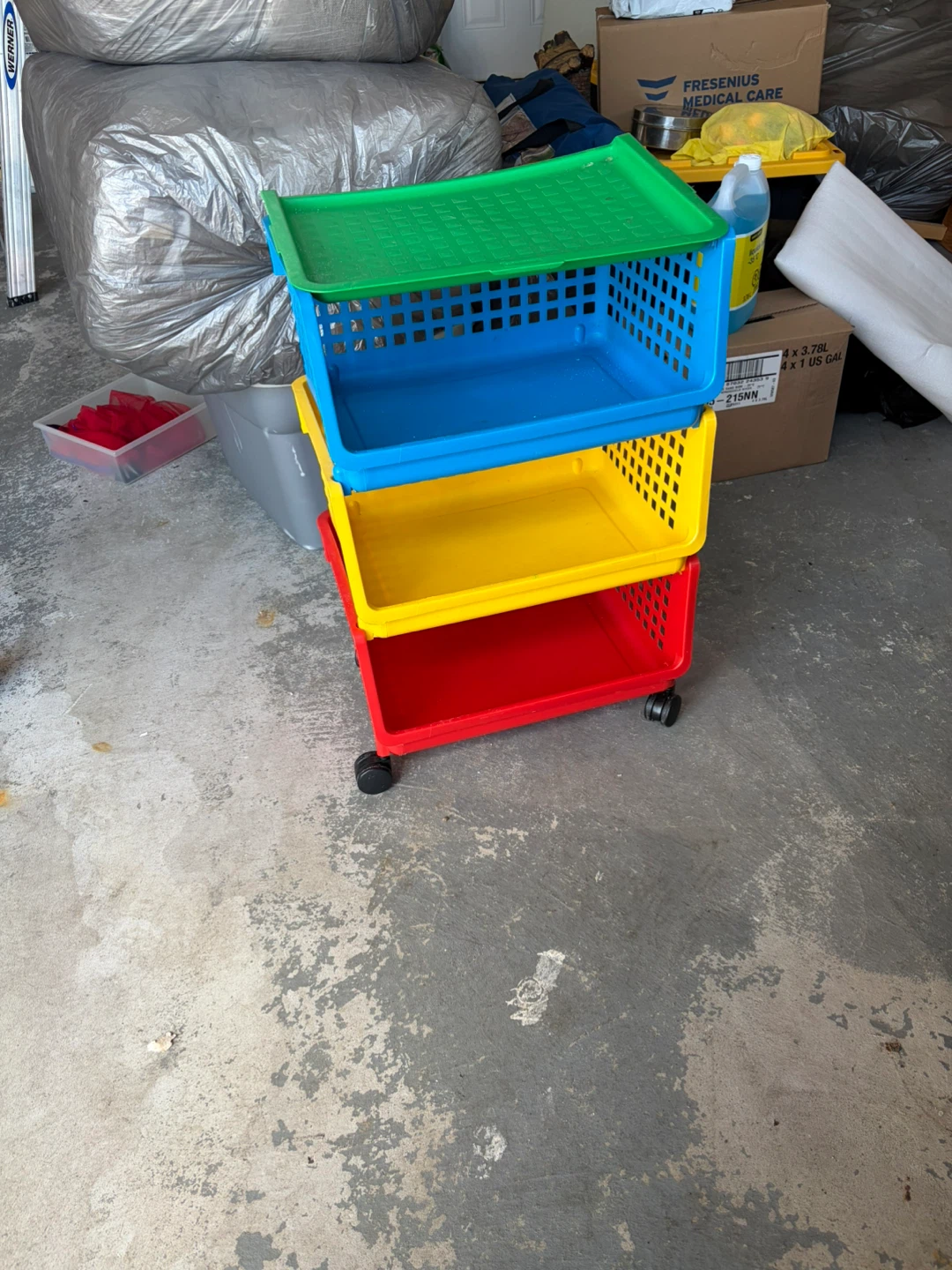 3-Tier Rolling Storage Cart with Baskets