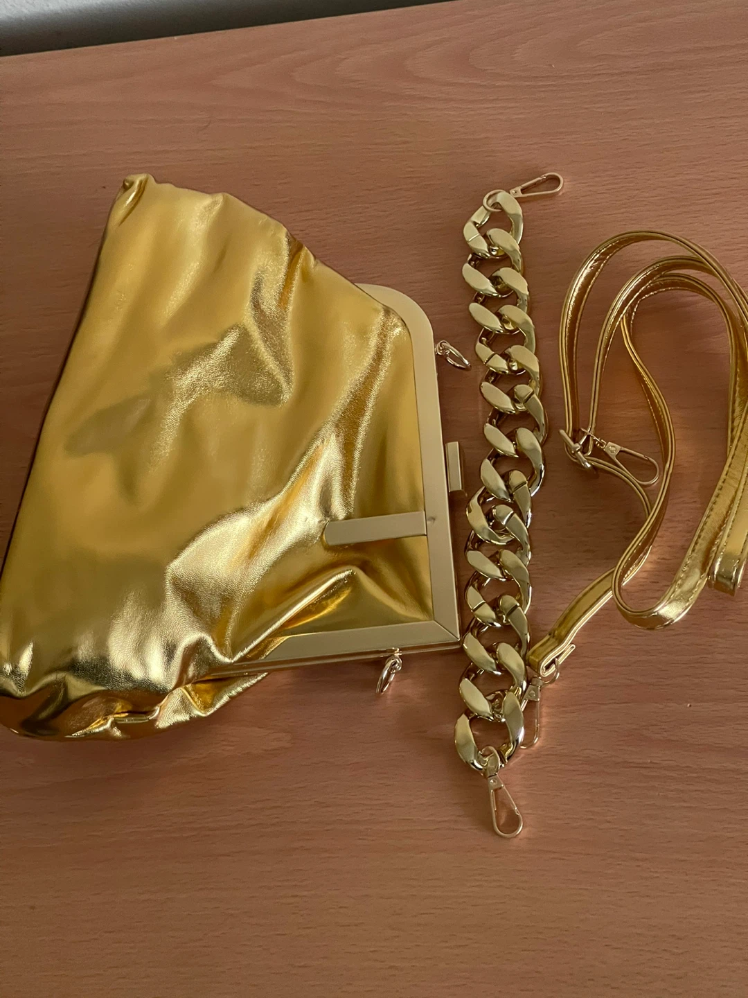 Gold Clutch Purse with Chain Strap - photo 2