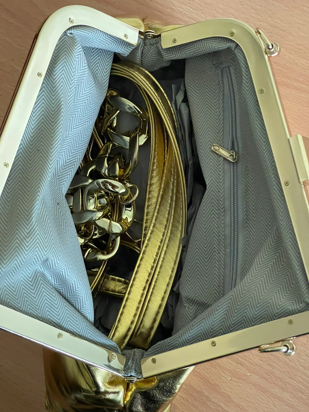 Gold Clutch Purse with Chain Strap - photo 4