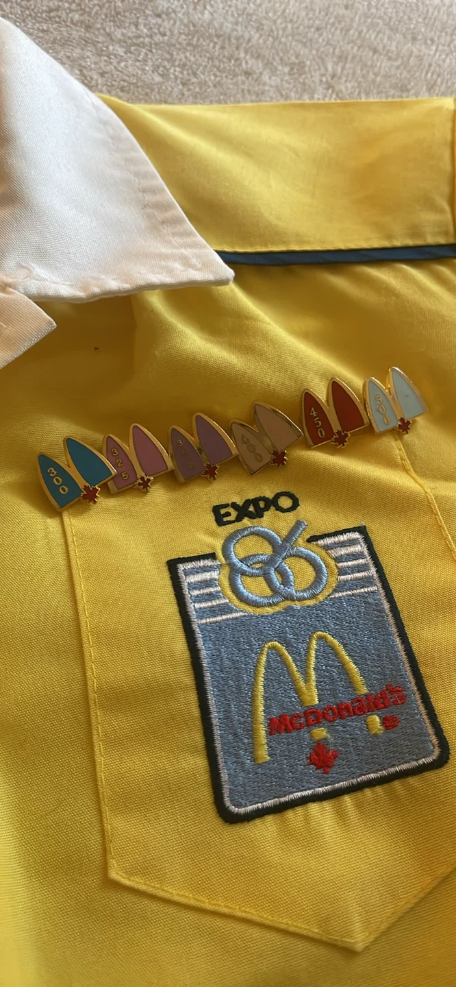 McDonald's EXPO 86 Uniform Shirt & Pants with Pins - photo 3