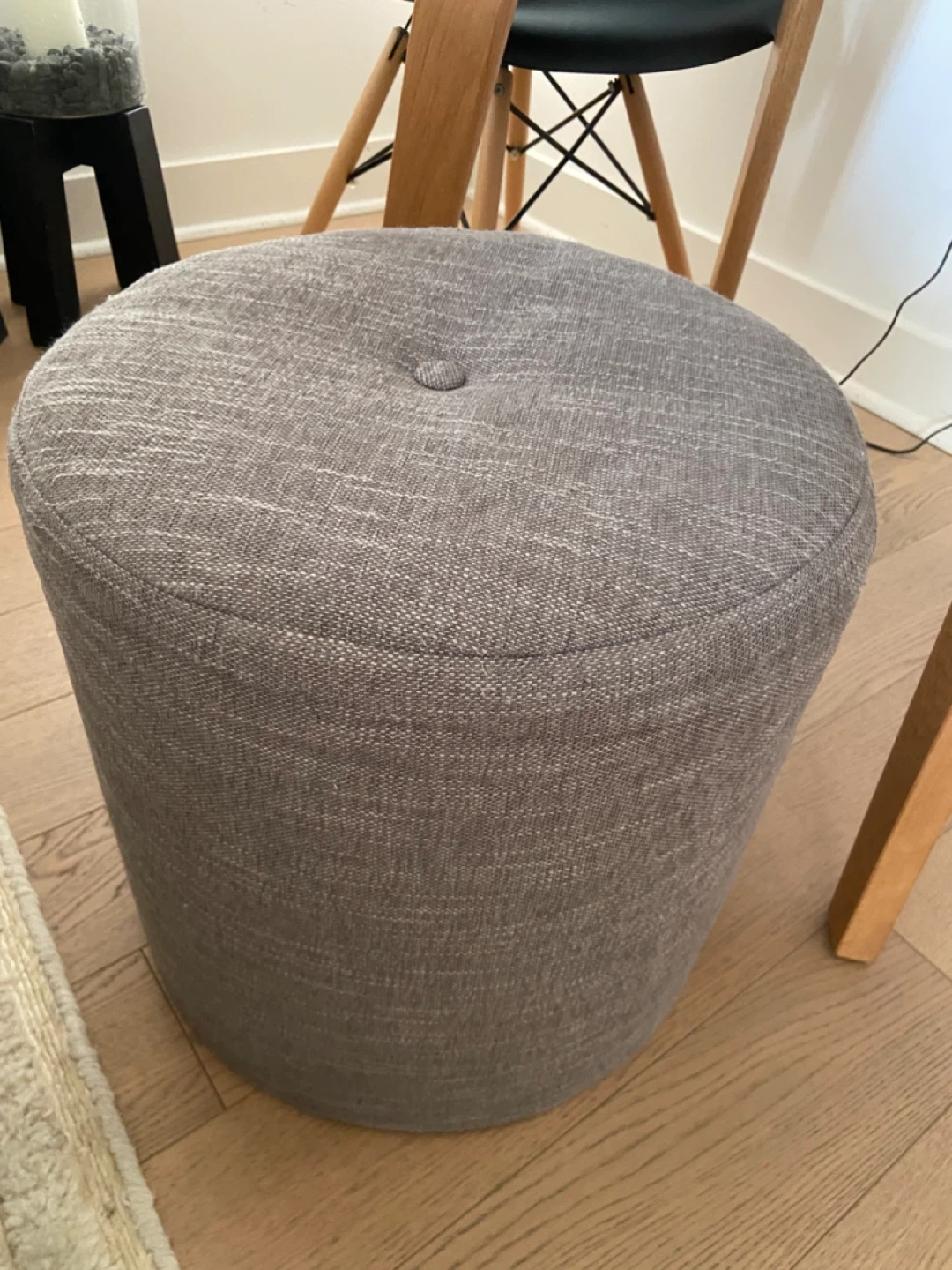 Grey Fabric Ottoman