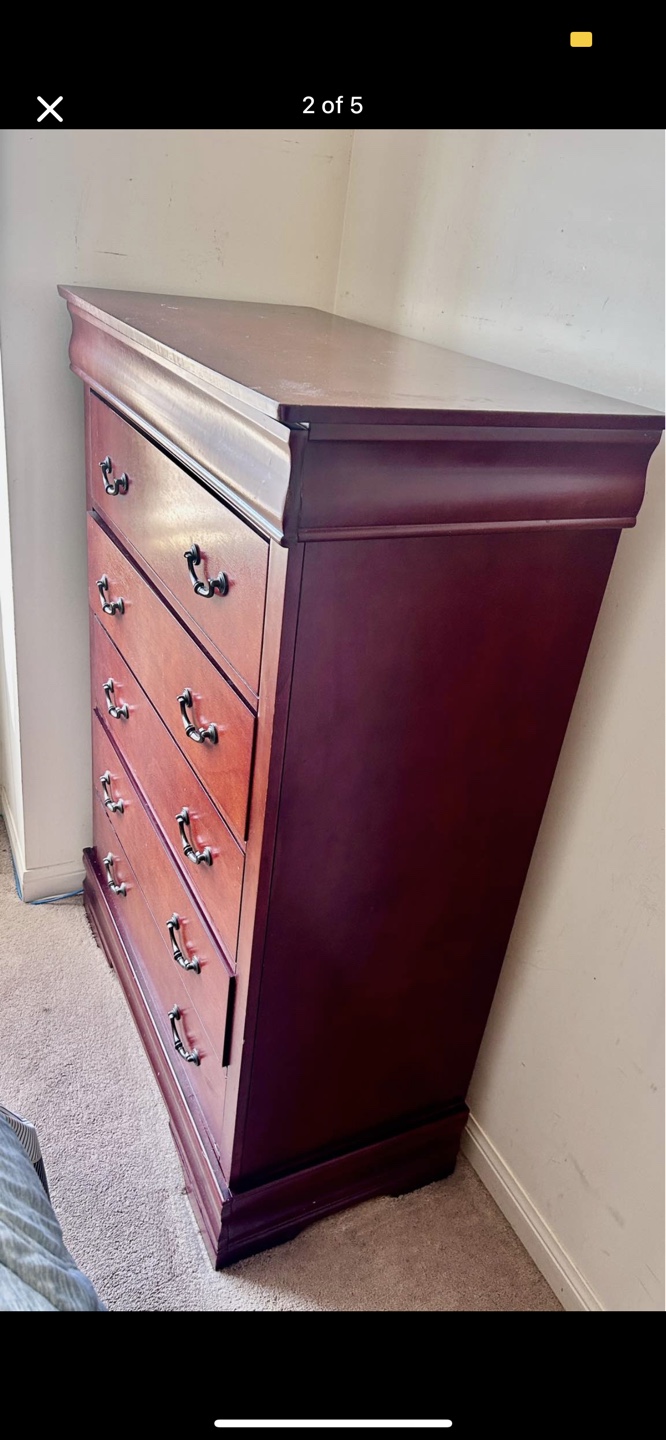 Cherry Wood 6-Drawer Dresser - photo 2