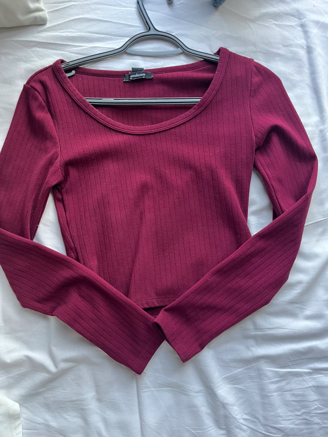 Burgundy Ribbed Long Sleeve Top