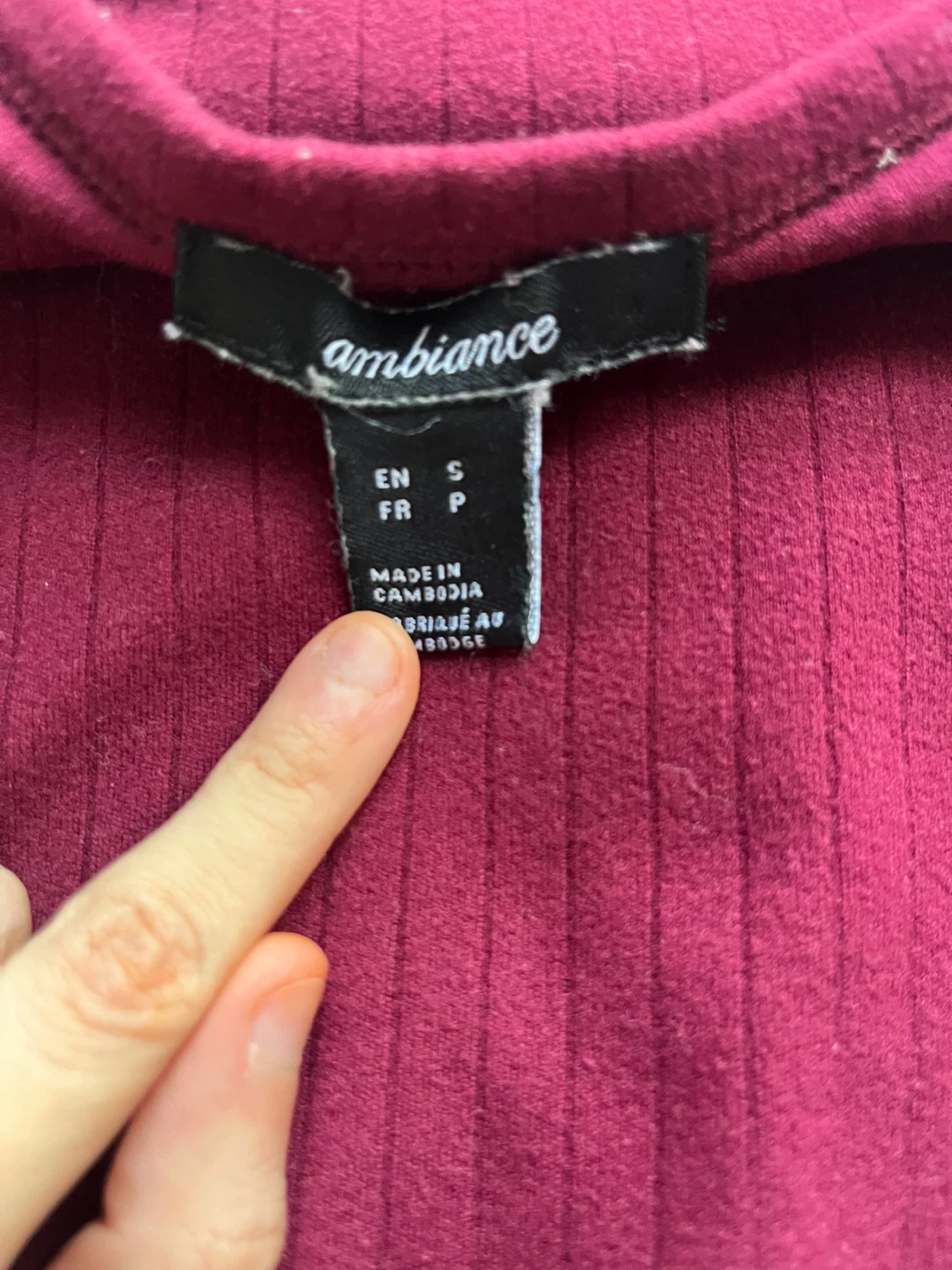 Burgundy Ribbed Long Sleeve Top - photo 2