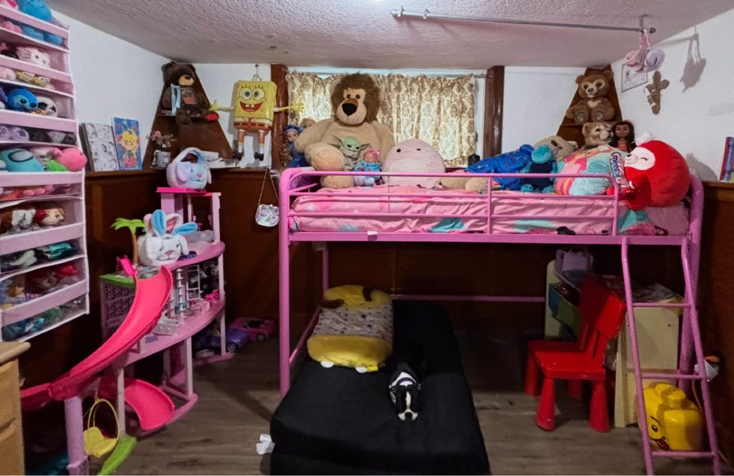 Junior Twin Metal Loft Bed - Pink - photo 3