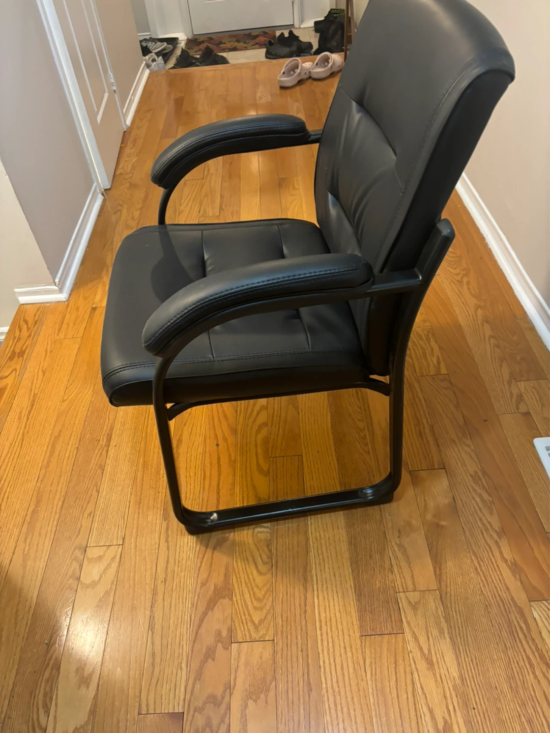 Black Faux Leather Office Chair