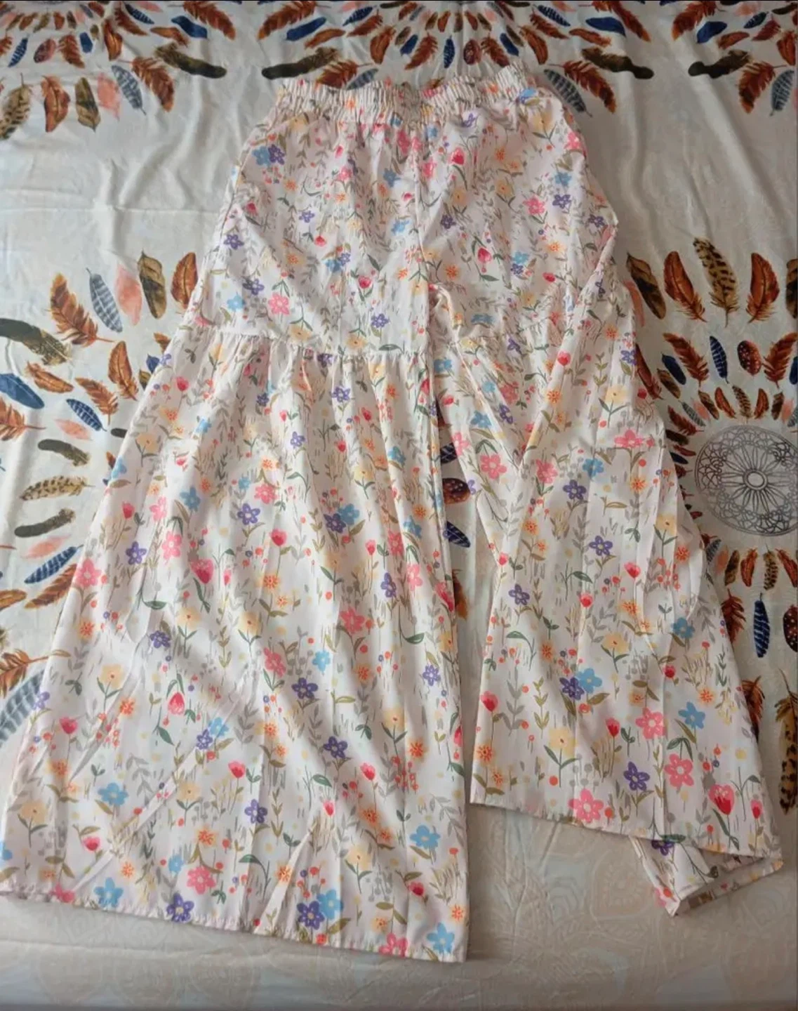 Women's Floral Wide-Leg Tiered Pants - photo 5