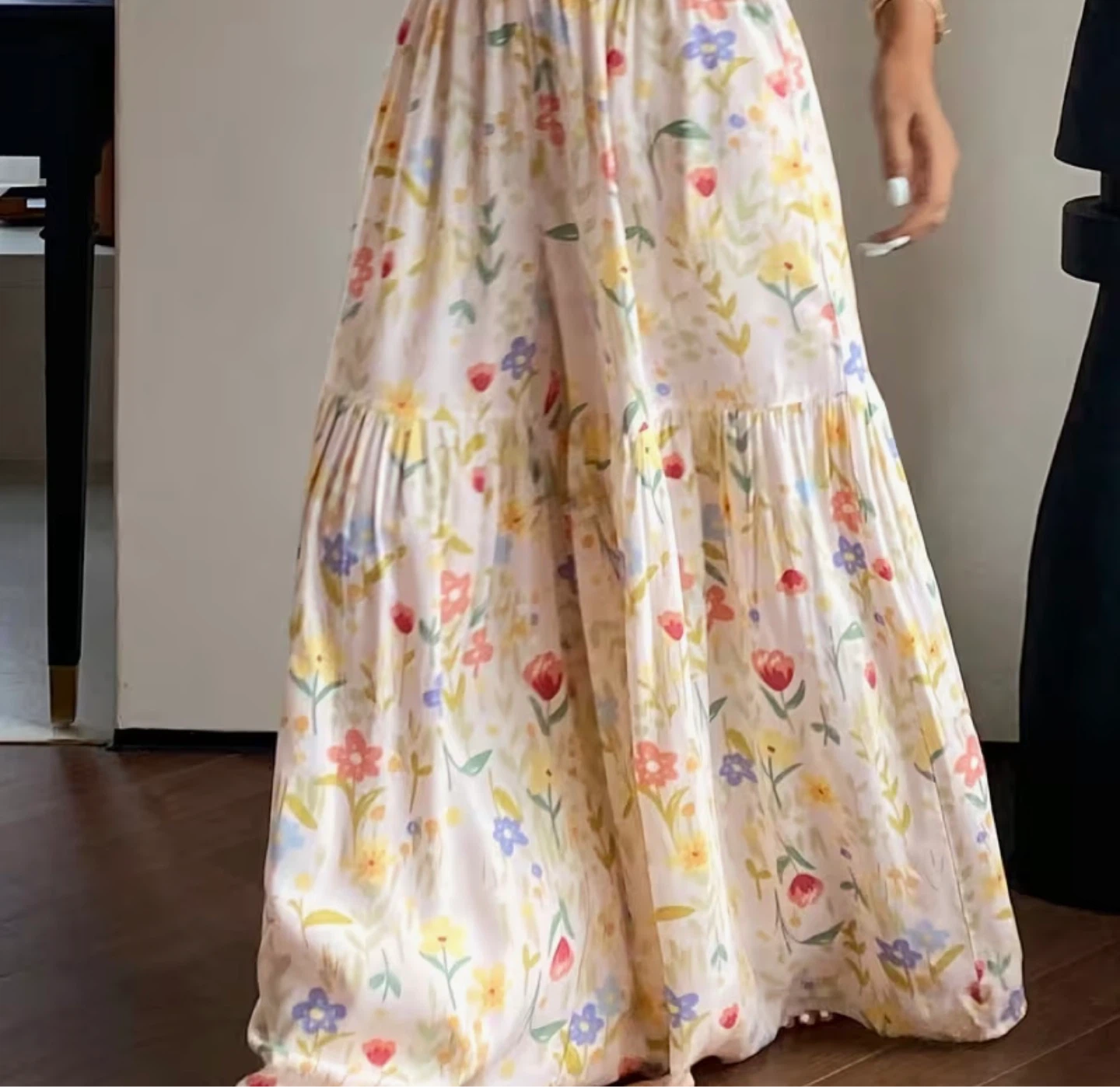 Women's Floral Wide-Leg Tiered Pants - photo 2