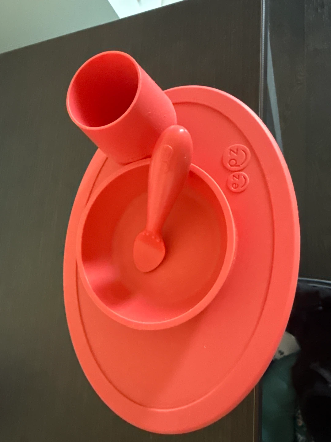 EZPZ Mini Mat with Suction Bowl and Tiny Spoon - Coral