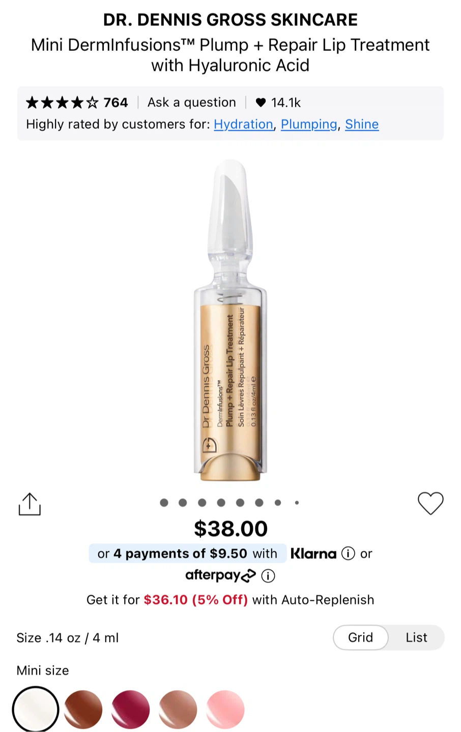 Dr. Dennis Gross Mini Repair Lip Treatment 0.14 oz/ 4 mL