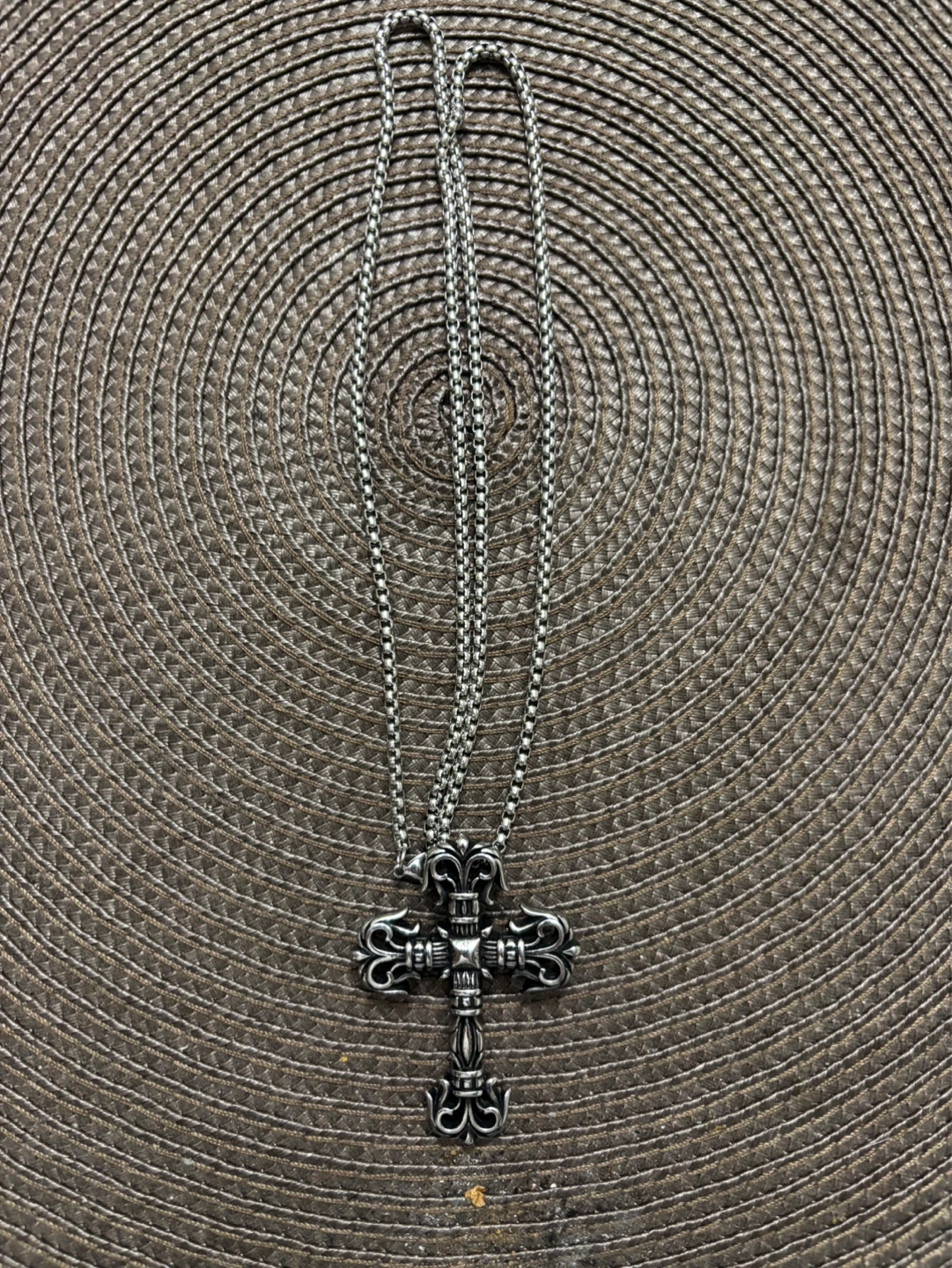Silver Tone Cross Pendant Necklace