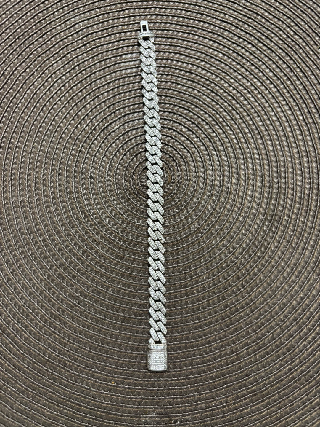 Cuban Link Bracelet with Rhinestones