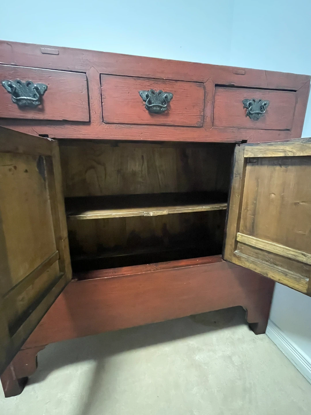 Red Wood Cabinet with Butterfly Latch - photo 4