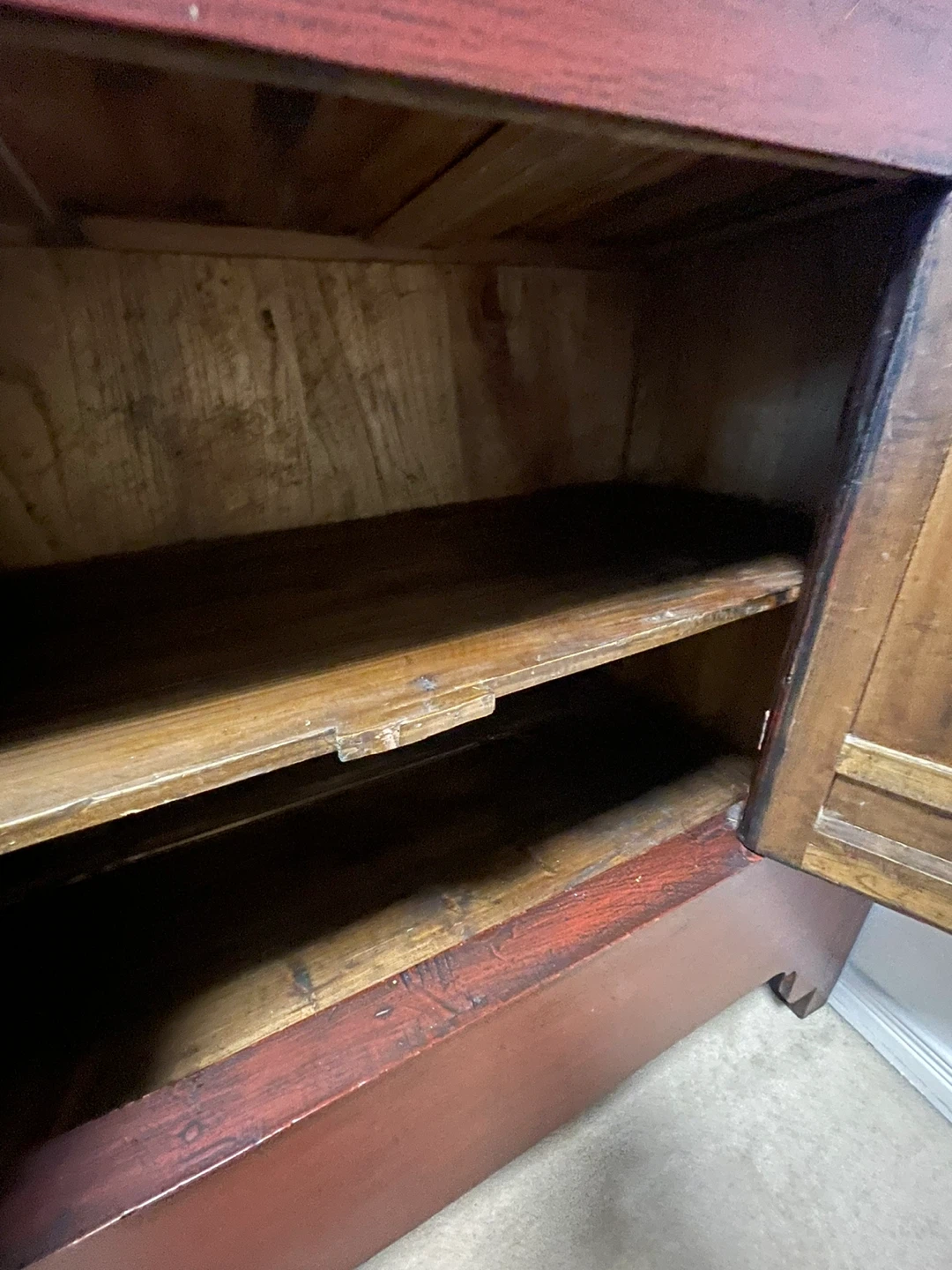 Red Wood Cabinet with Butterfly Latch - photo 5