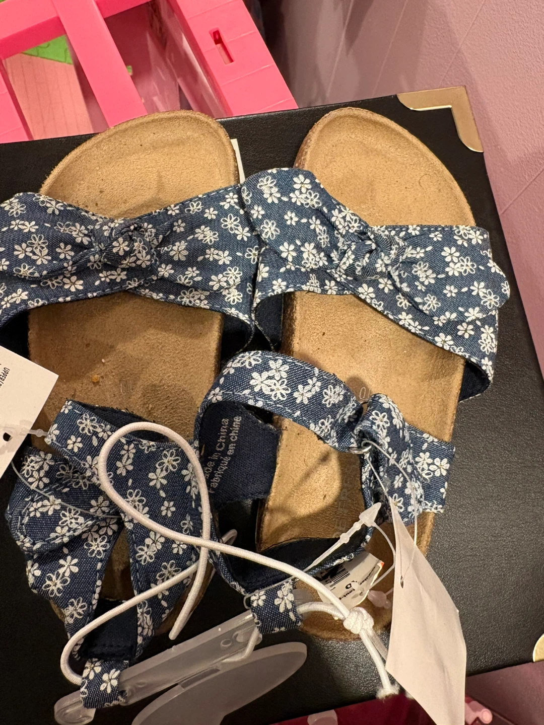 Floral Bow Slide Sandals size 10