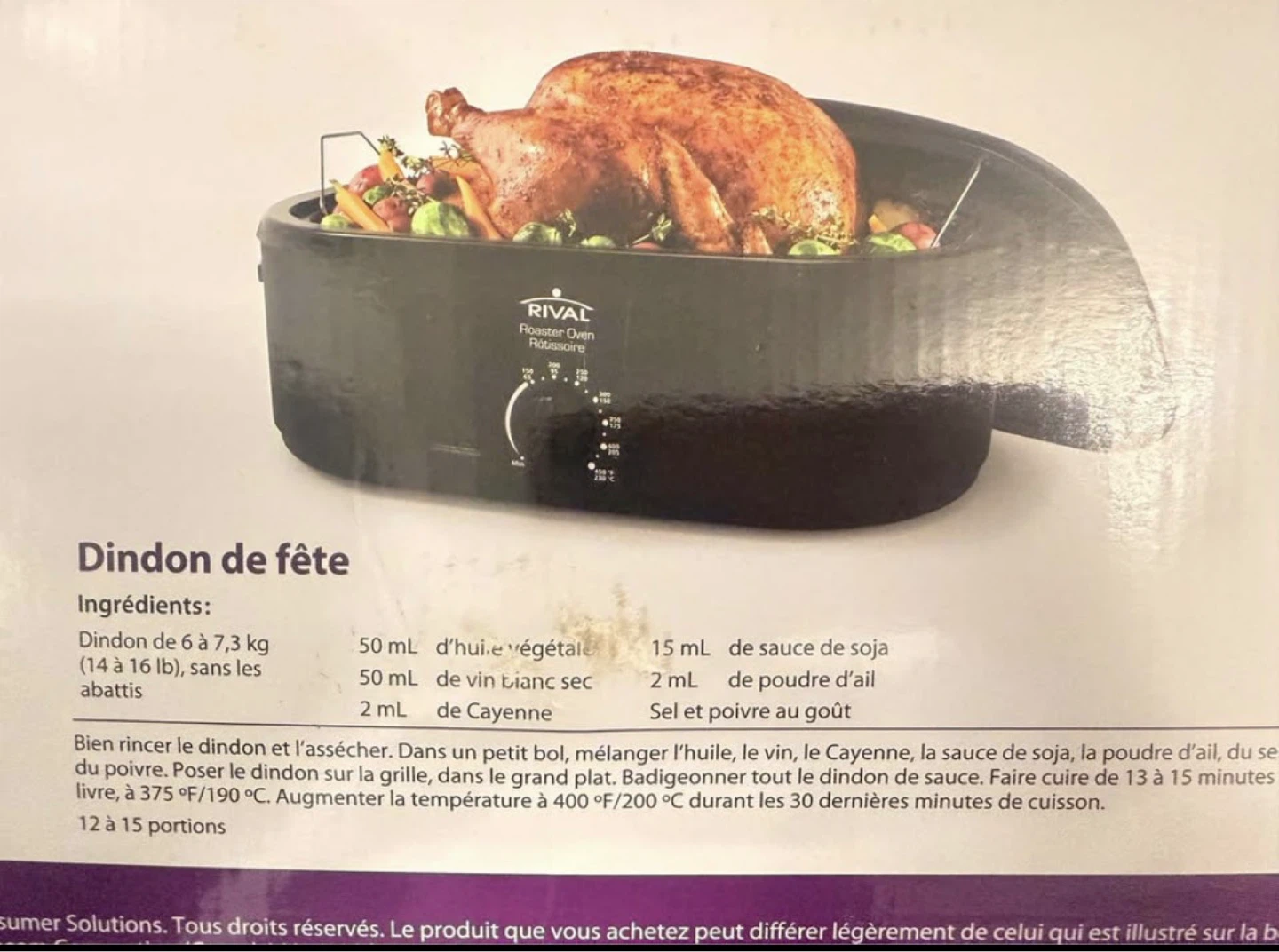 Rival Self-Basting Roaster Oven - 16 Quart - photo 4