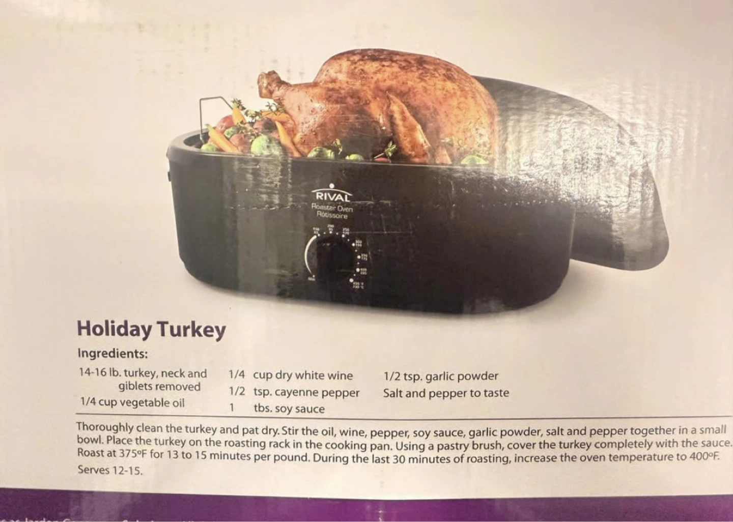 Rival Self-Basting Roaster Oven - 16 Quart - photo 5