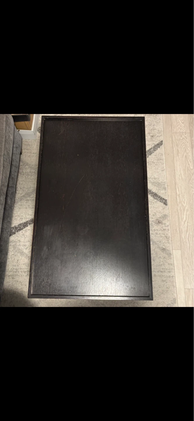 Black Wood Coffee living room table with Drawer - photo 3