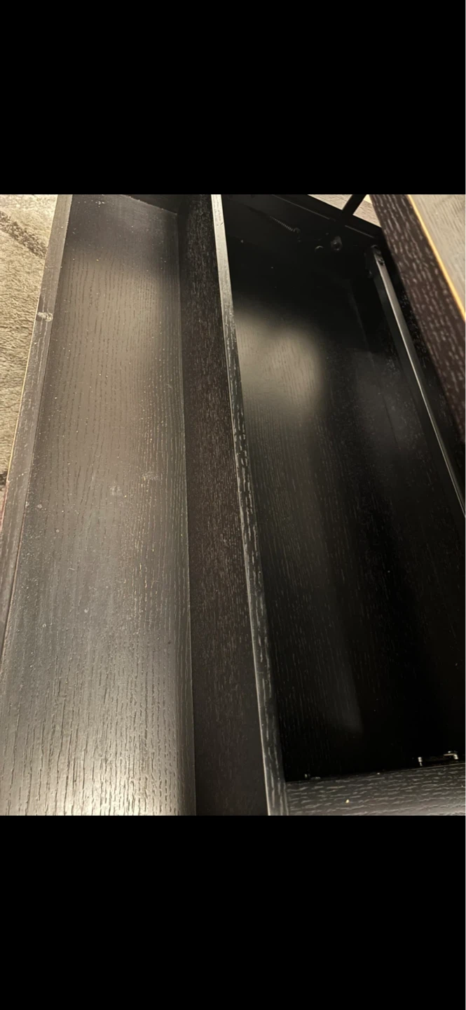Black Wood Coffee living room table with Drawer - photo 4