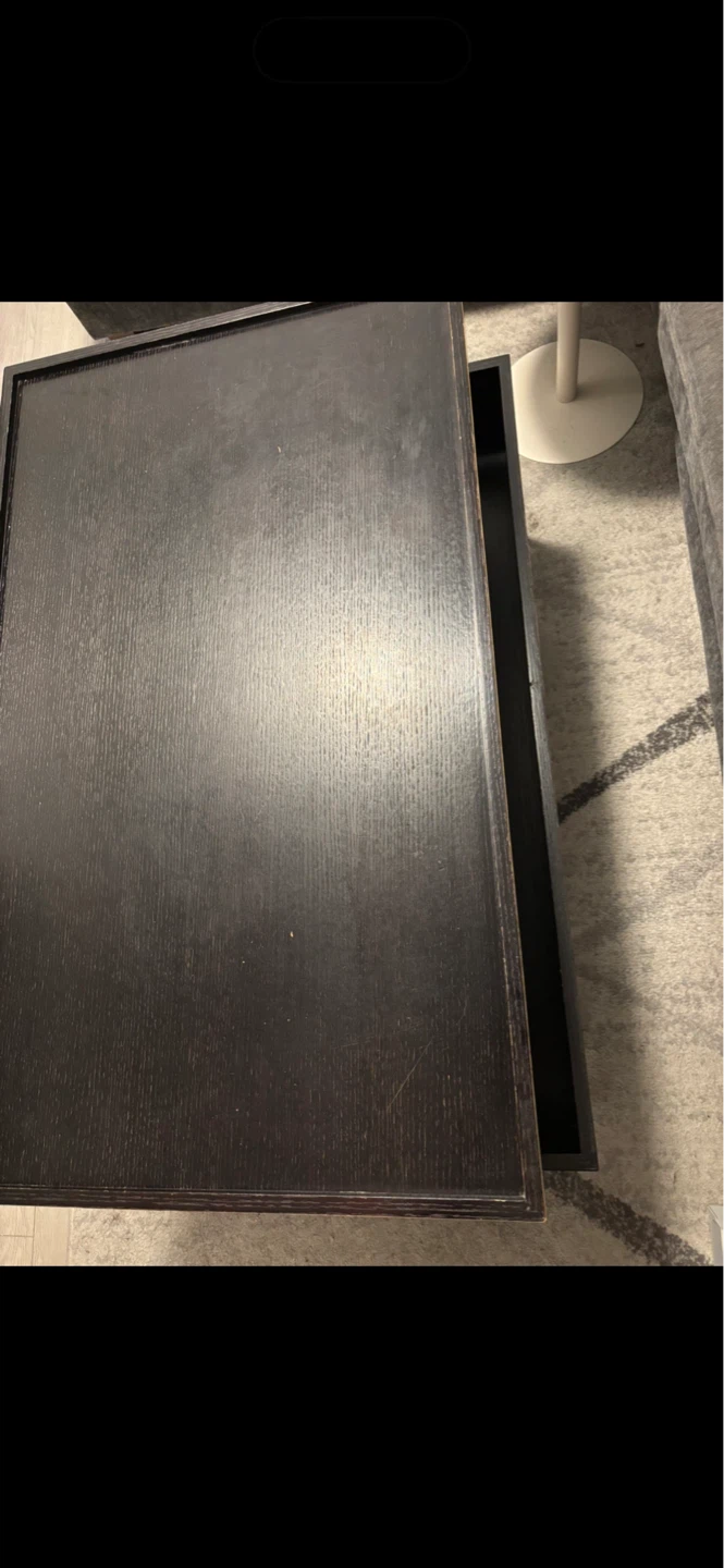 Black Wood Coffee living room table with Drawer