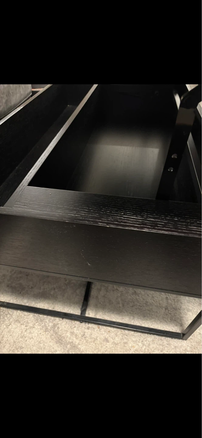 Black Wood Coffee living room table with Drawer - photo 5
