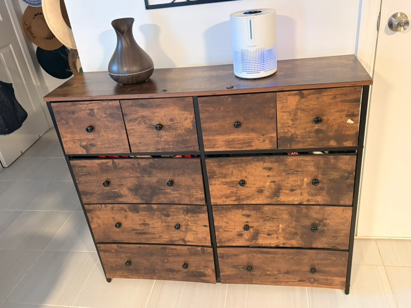 10 Drawer Dresser Chest - Rustic Wood Finish - photo 3