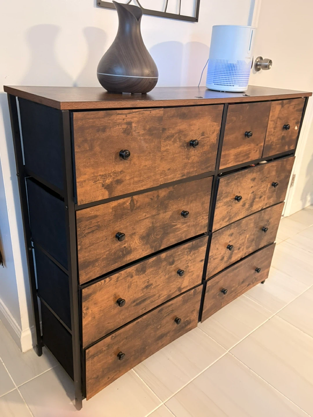 10 Drawer Dresser Chest - Rustic Wood Finish - photo 5
