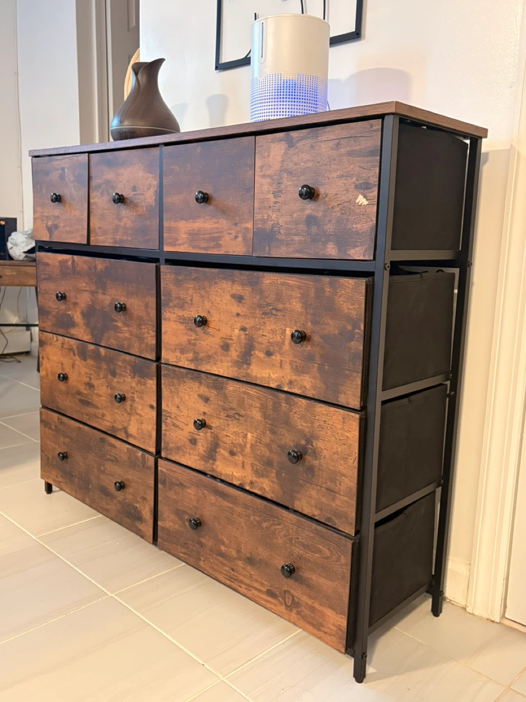 10 Drawer Dresser Chest - Rustic Wood Finish - photo 2