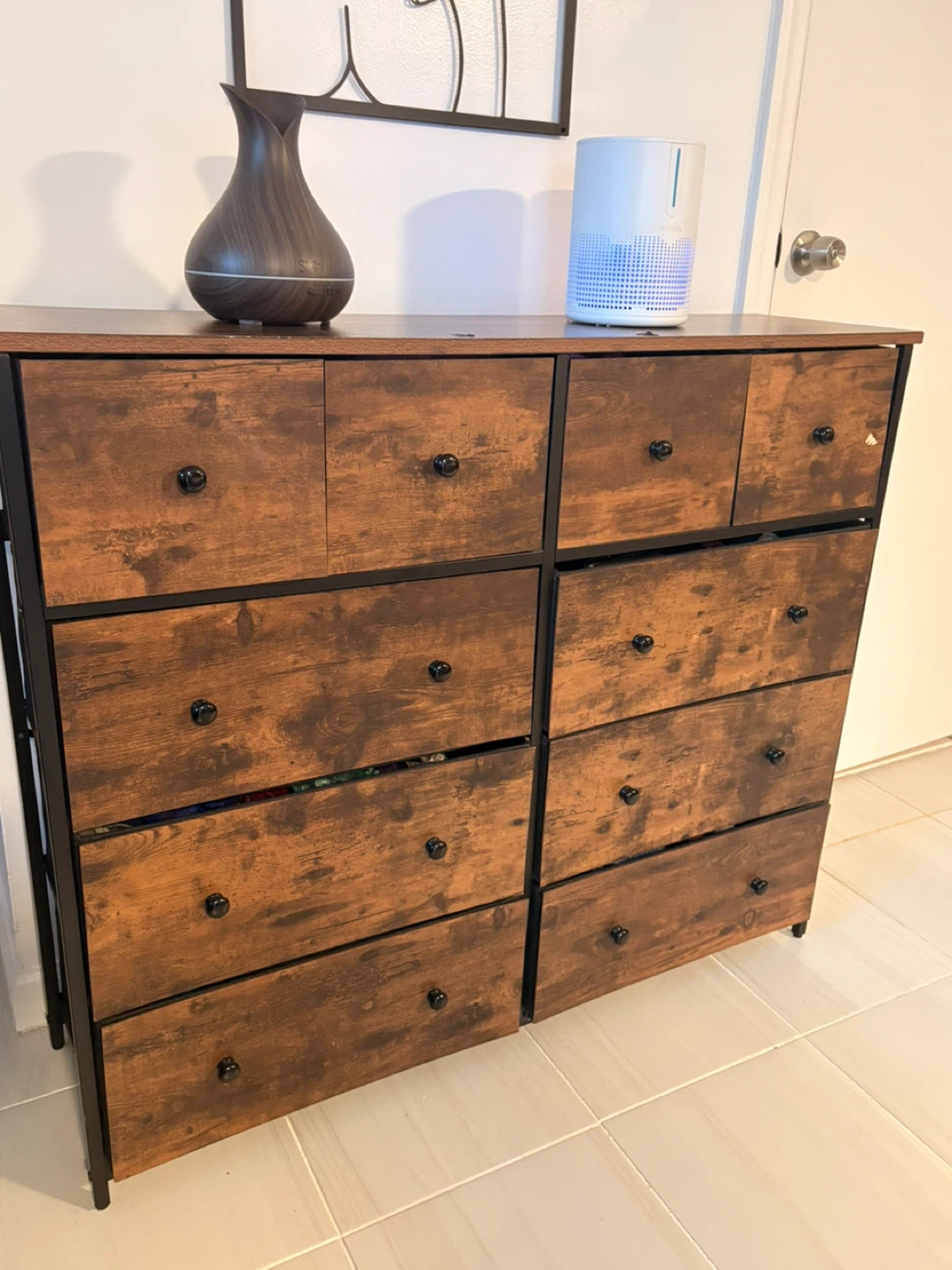 10 Drawer Dresser Chest - Rustic Wood Finish - photo 4