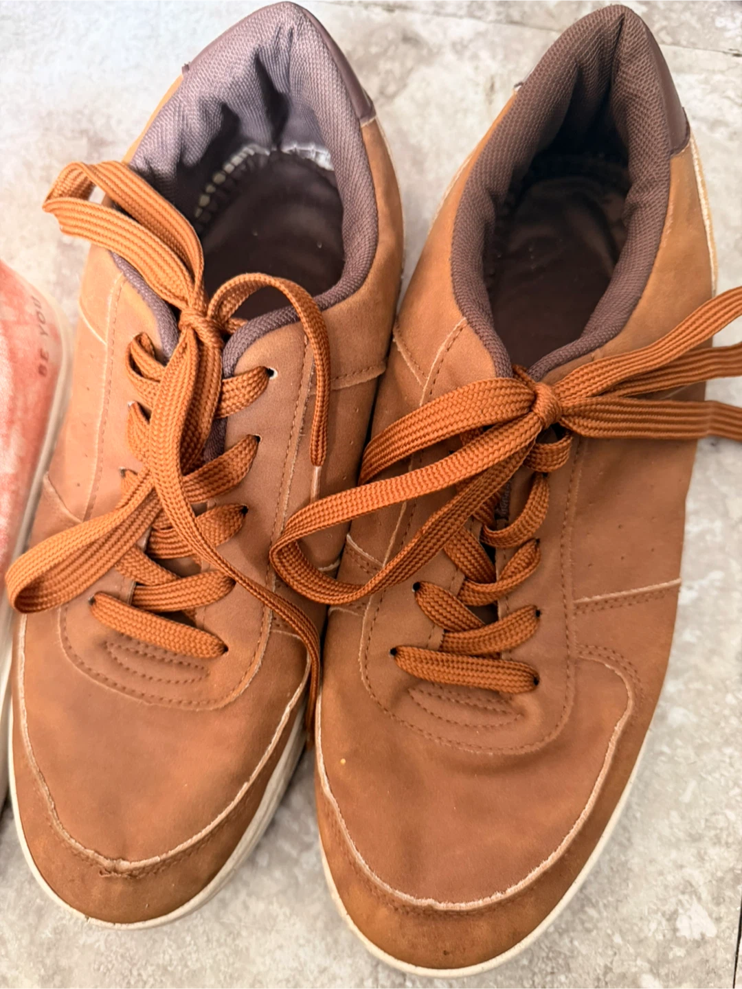 Men's Brown Faux Leather Sneakers