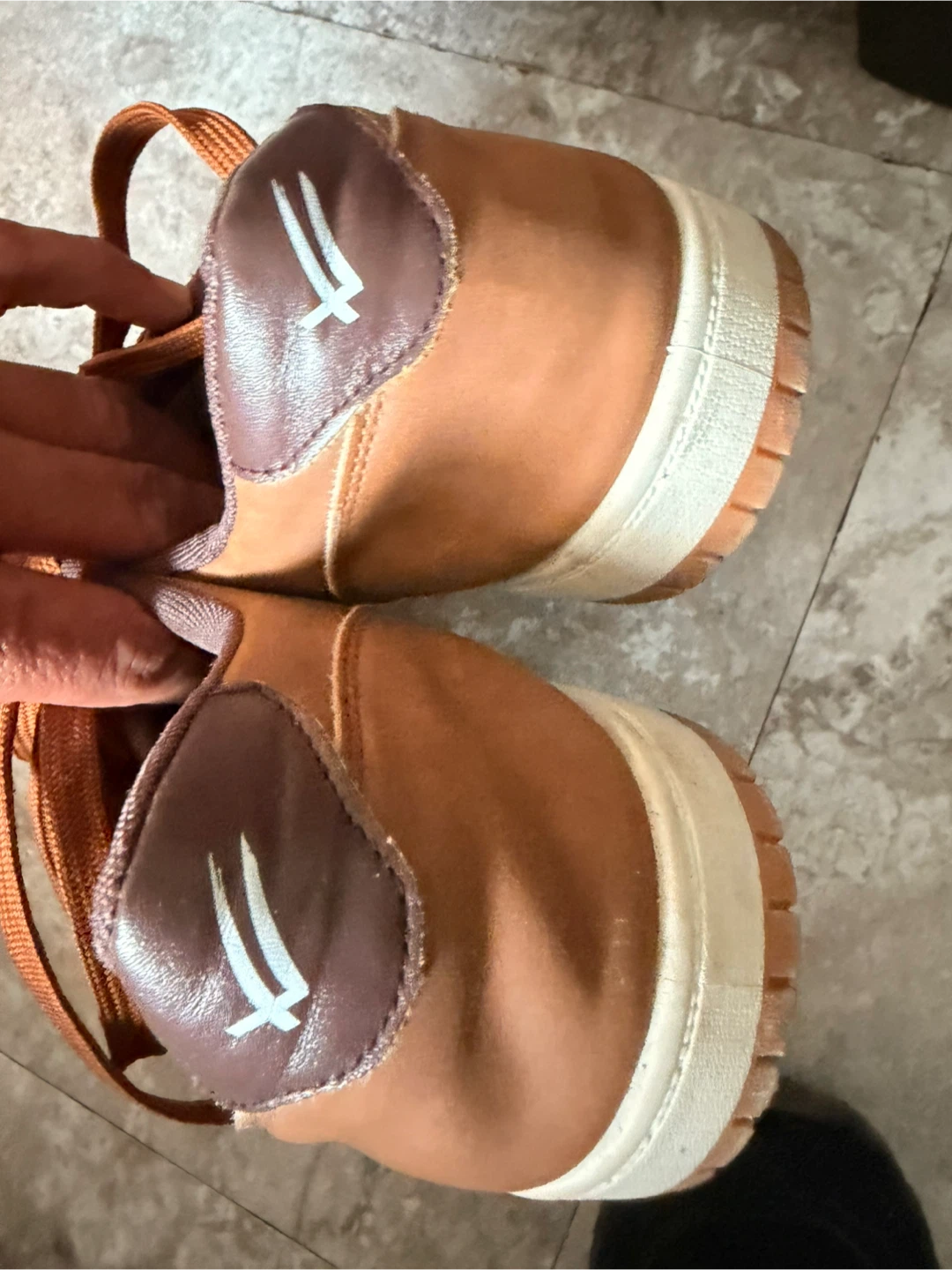 Men's Brown Faux Leather Sneakers - photo 5