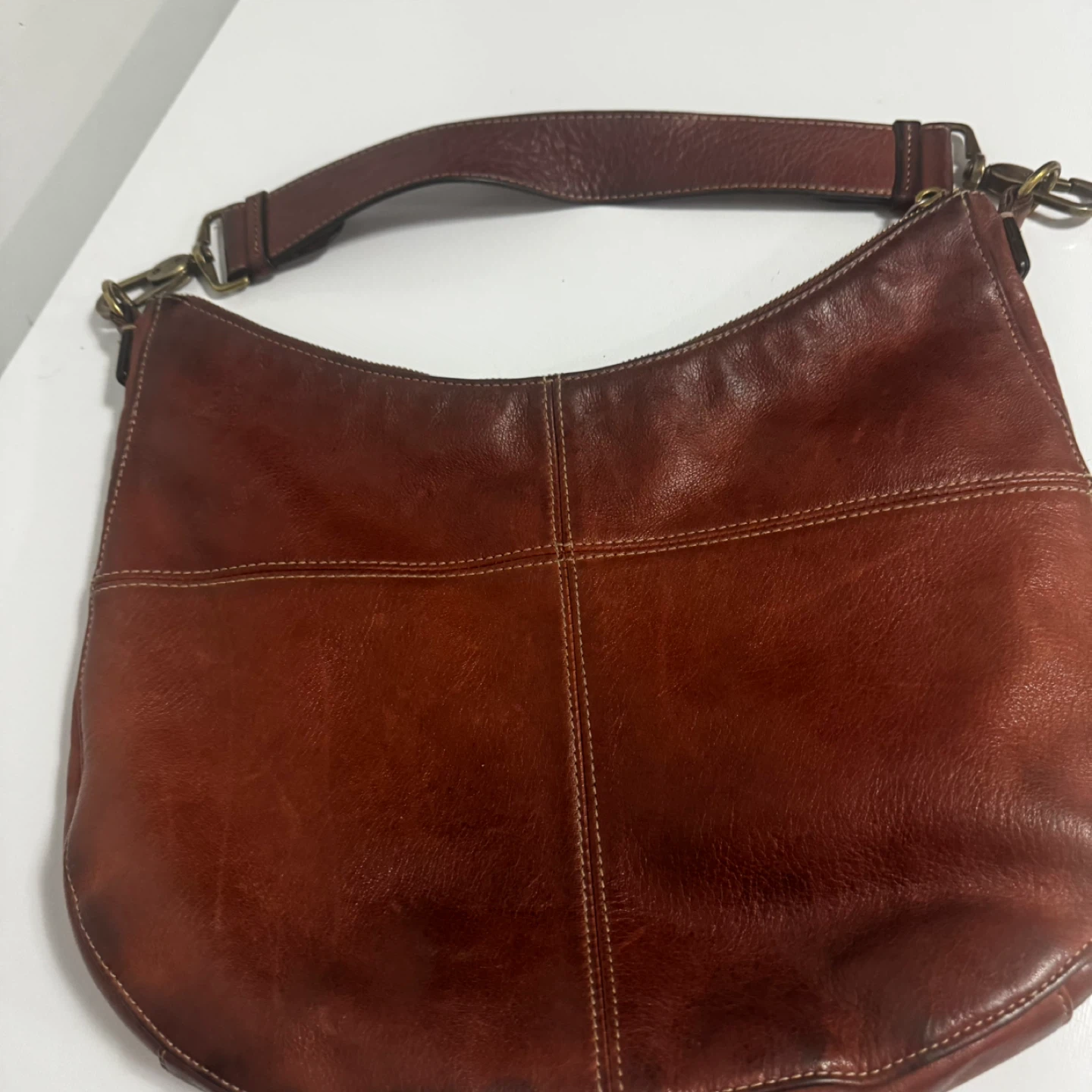 Vintage Margot Brown Leather Hobo Bag - photo 3