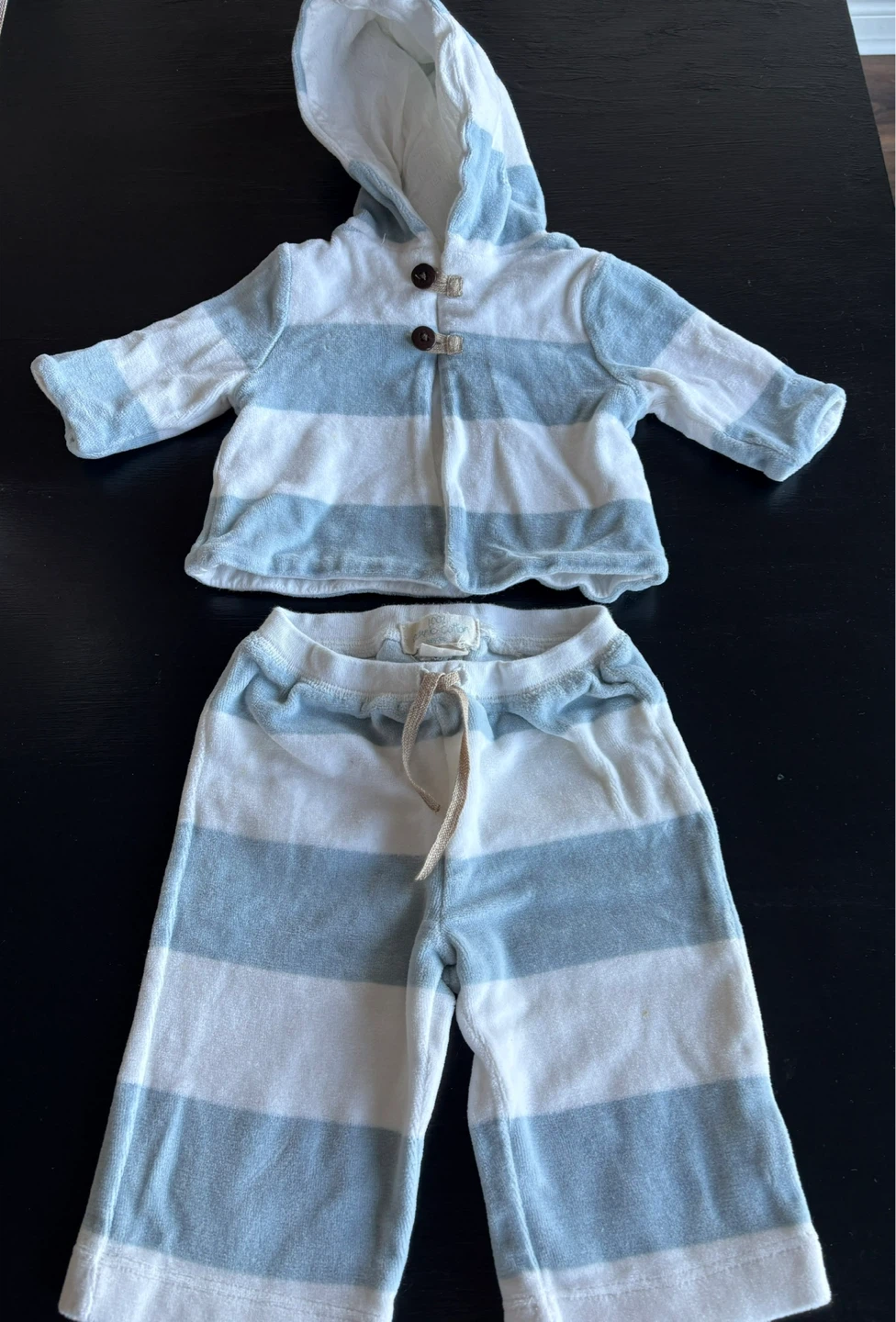 Baby Gap Blue and White Striped Hooded Jacket and Pants Set