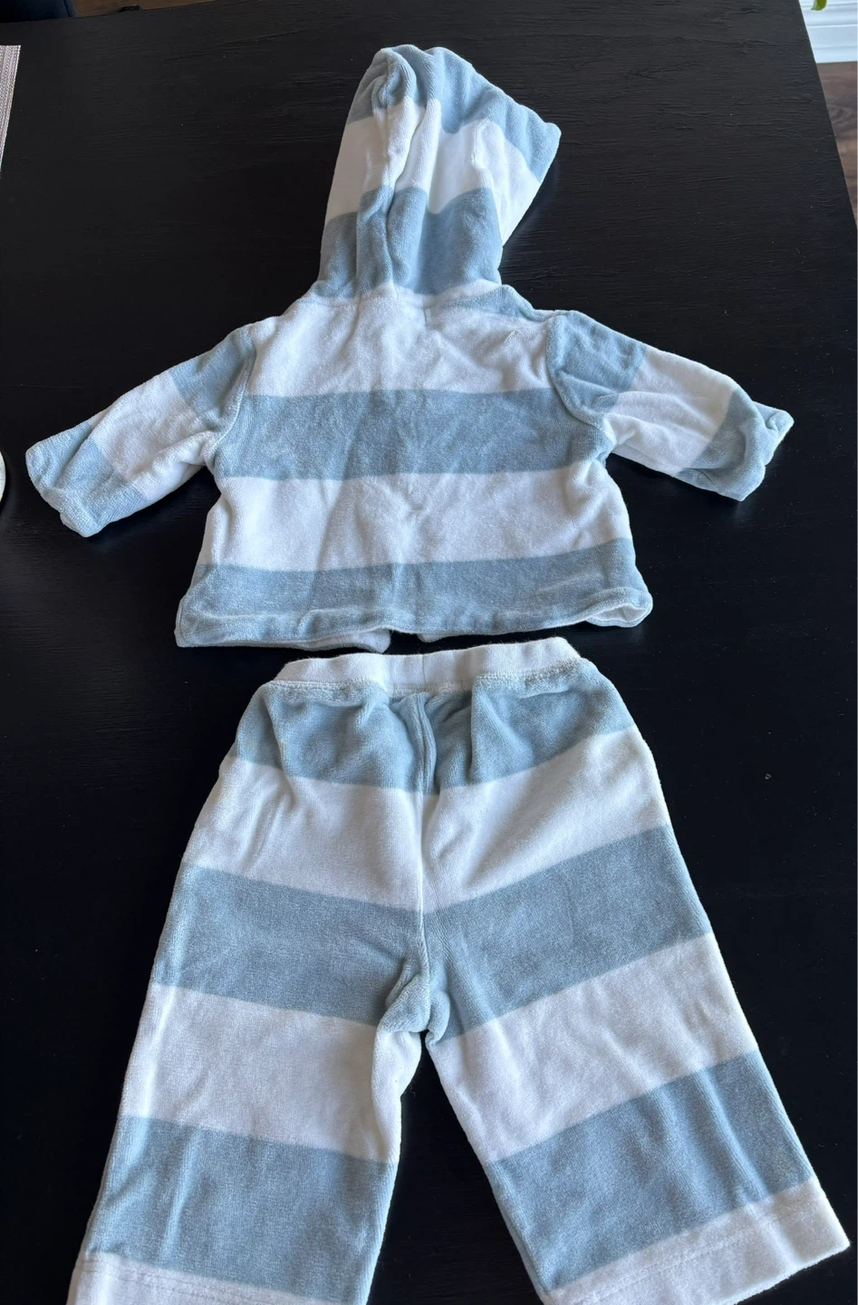 Baby Gap Blue and White Striped Hooded Jacket and Pants Set - photo 3