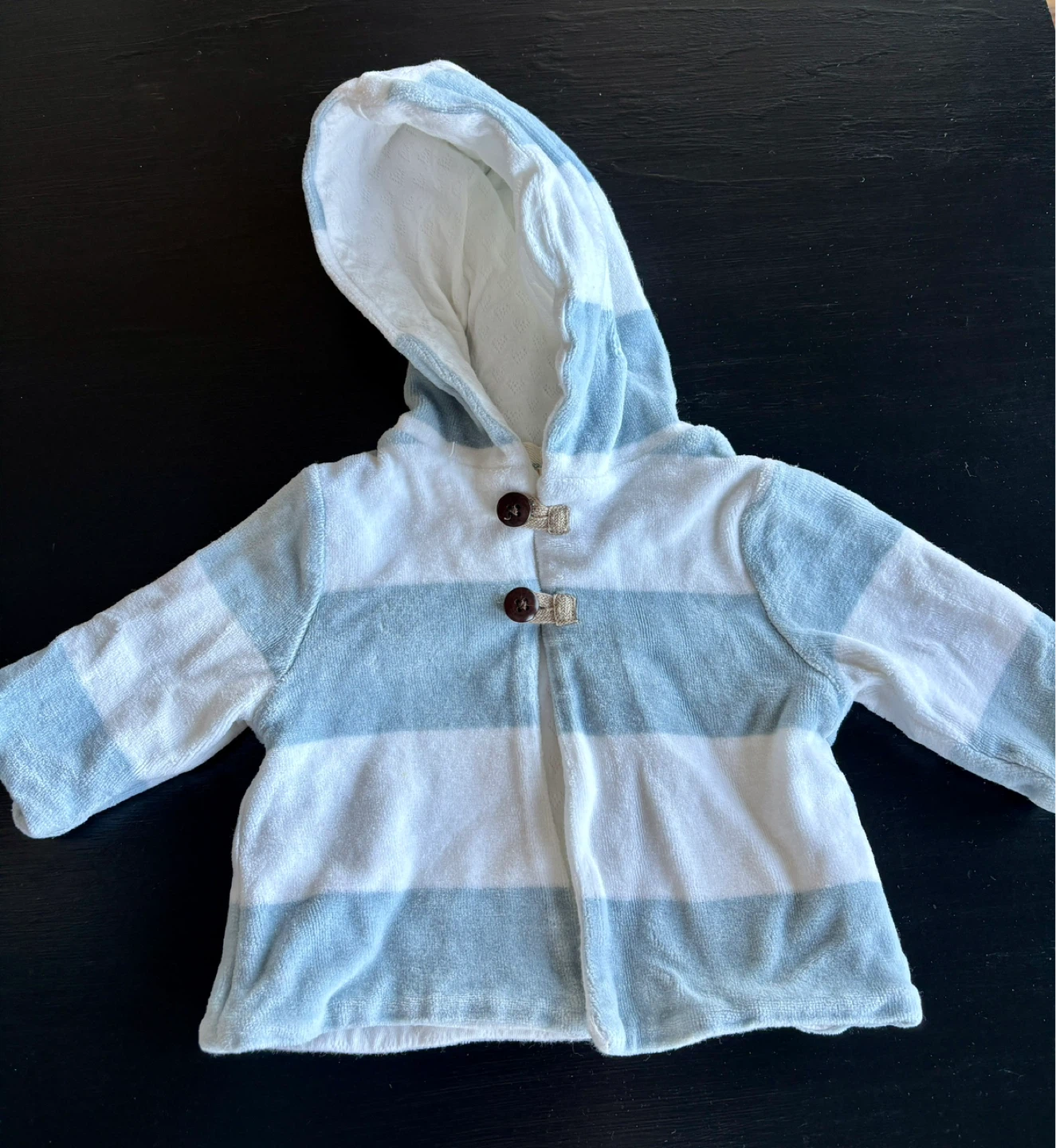 Baby Gap Blue and White Striped Hooded Jacket and Pants Set - photo 2