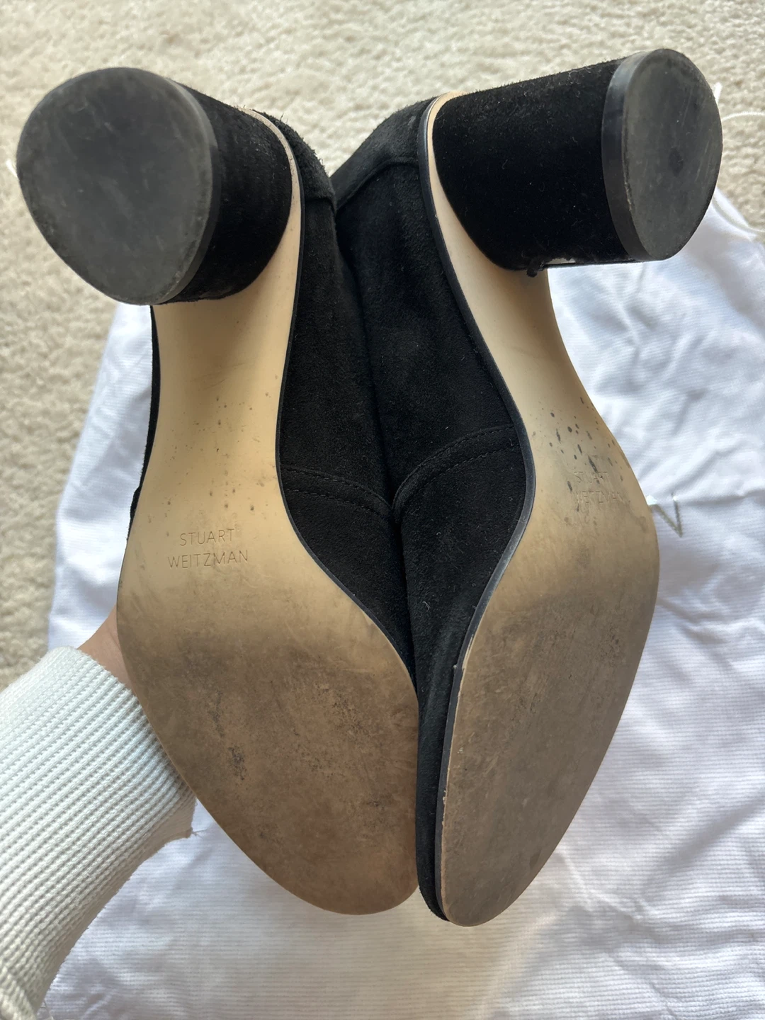 Stuart Weitzman Black Suede Ankle Boots - photo 2