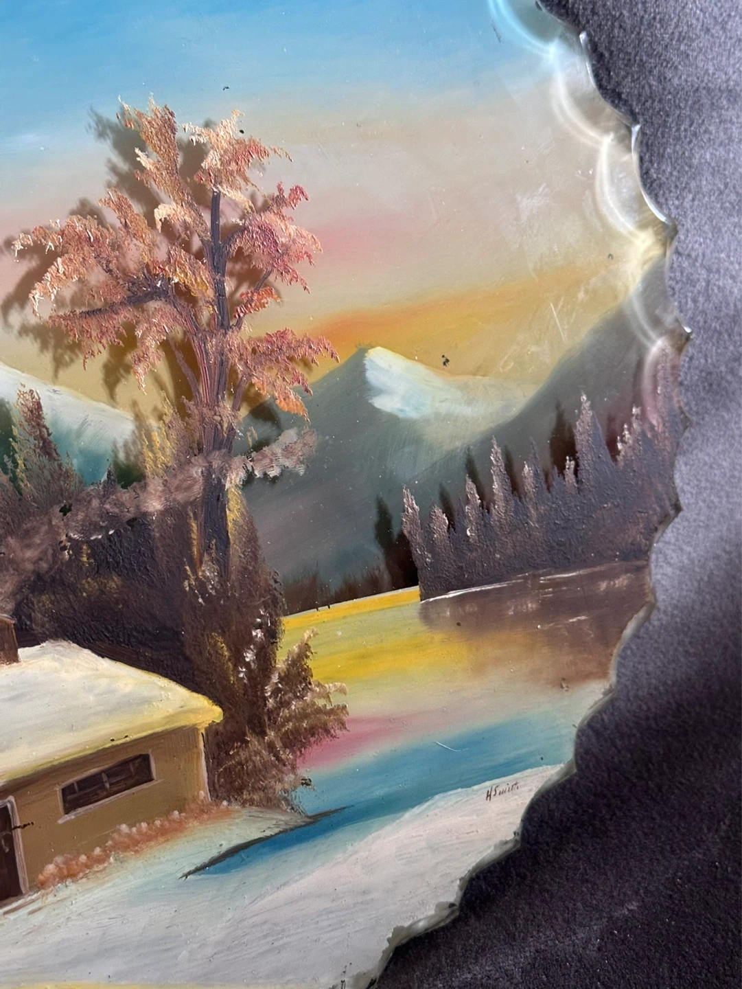 Antique Double Reversed Painting Signed H.Smith - photo 5