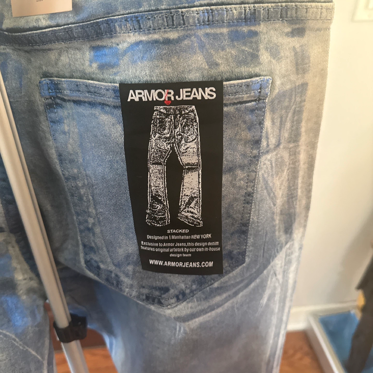 Armor Jeans Stacked 40 x 36 Light Wash Denim - photo 5