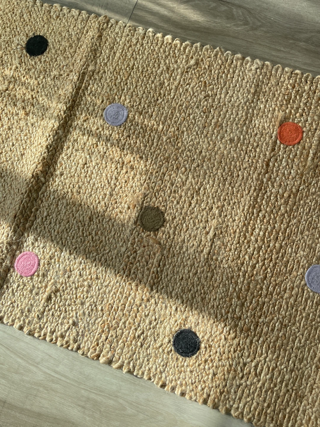 Jute Runner Rug with Polka Dots - photo 3