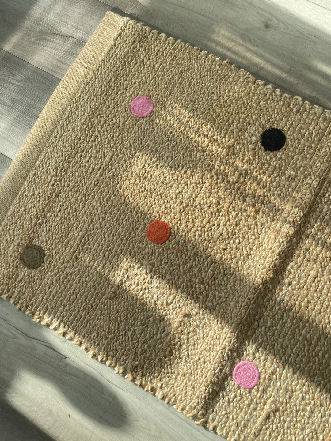 Jute Runner Rug with Polka Dots - photo 4