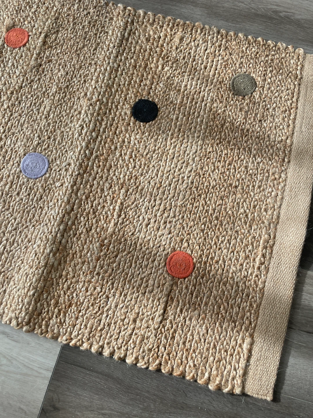 Jute Runner Rug with Polka Dots - photo 2
