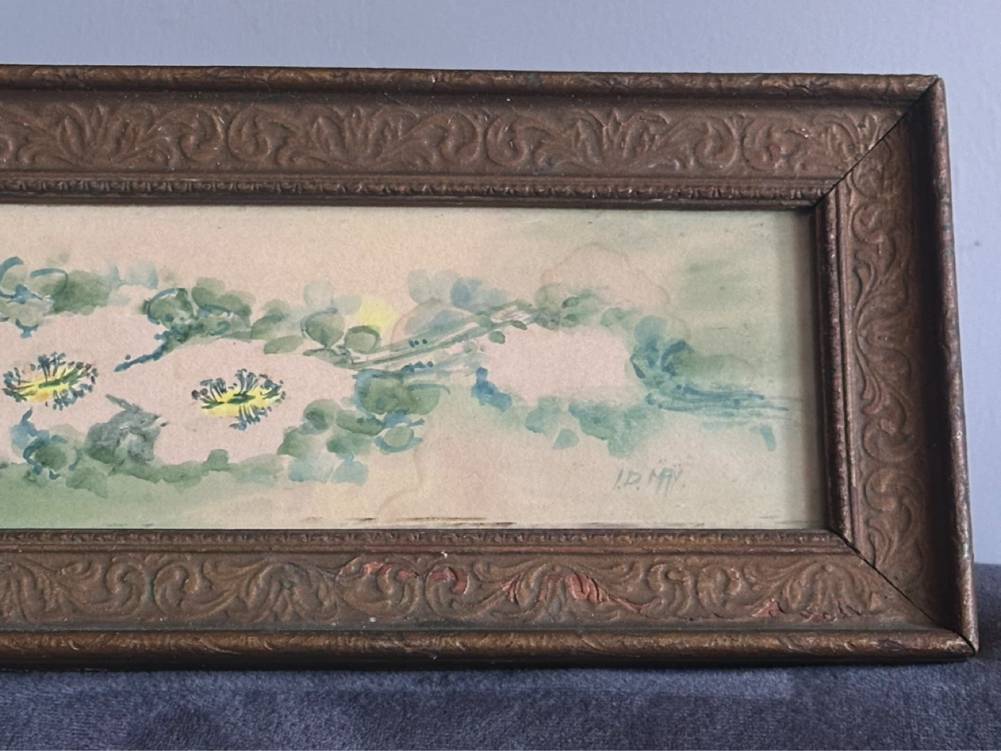 Antique Rectangular Watercolour Signed I.D.May - photo 4