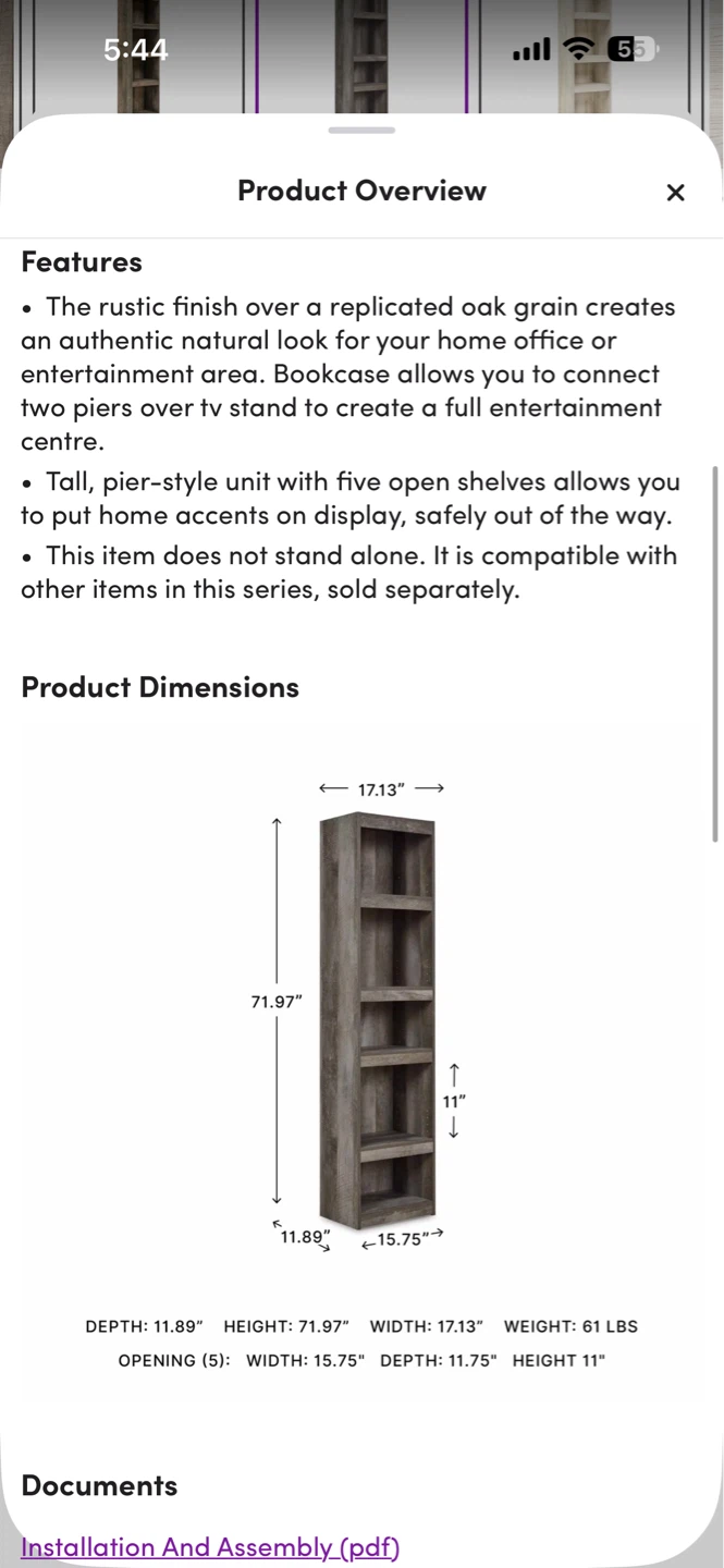 Loon Peak Karmann Bookcase - Rustic Grey - photo 3