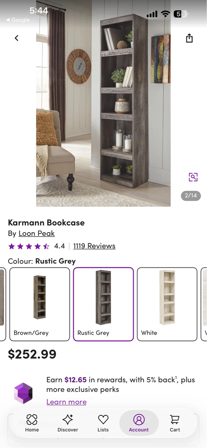 Loon Peak Karmann Bookcase - Rustic Grey - photo 2