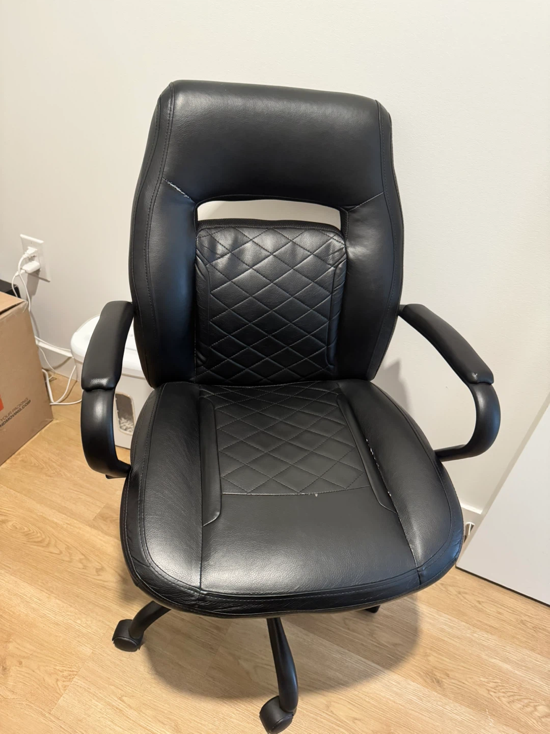 Black Faux Leather Office Chair