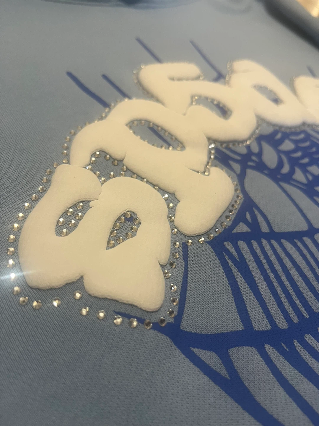 Sp5der Sky Blue Hoodie - Size L - photo 5