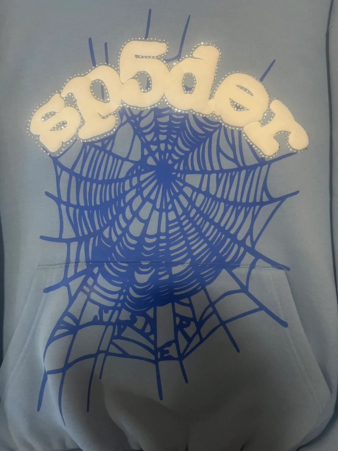 Sp5der Sky Blue Hoodie - Size L - photo 3