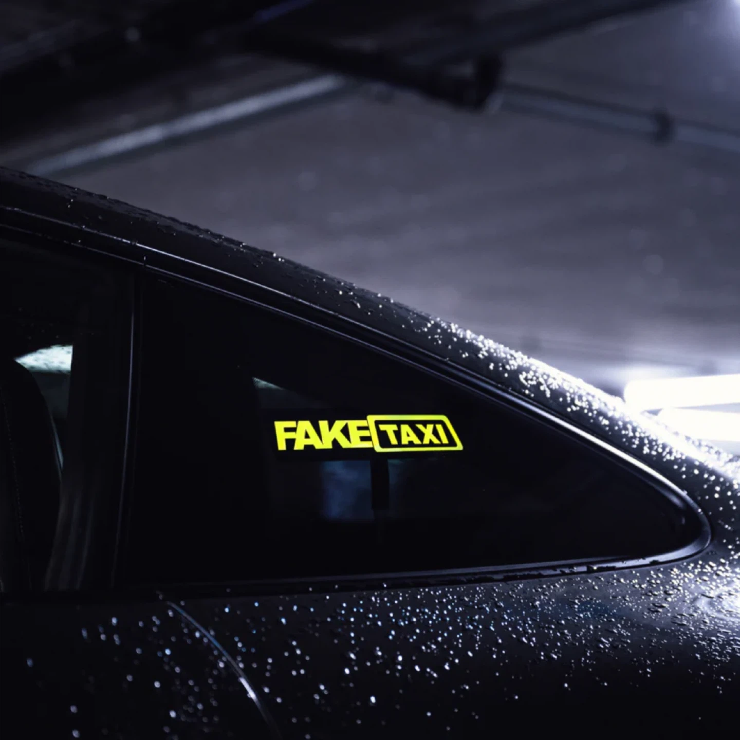 FAKE TAXI - EL Glow Car Window Sticker w/ Controller